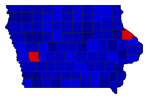 1942 Iowa County Map of General Election Results for Governor