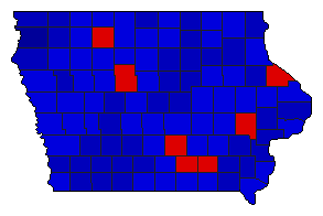 1944 Iowa County Map of General Election Results for Governor