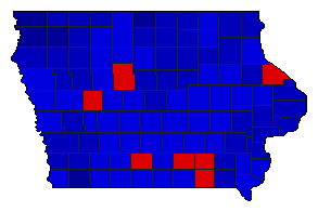 1978 Iowa County Map of General Election Results for Governor