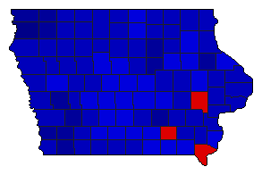 1990 Iowa County Map of General Election Results for Governor