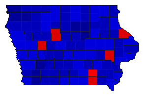 1950 Iowa County Map of General Election Results for Secretary of State