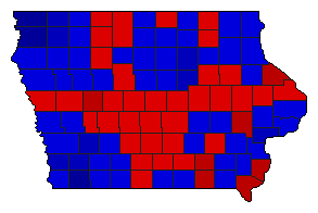 1986 Iowa County Map of General Election Results for Secretary of State