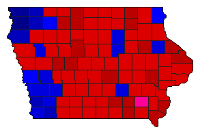 1998 Iowa County Map of General Election Results for State Treasurer