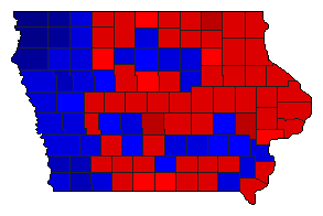 2014 Iowa County Map of General Election Results for State Treasurer