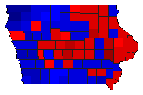 2018 Iowa County Map of General Election Results for State Treasurer