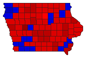 1964 Iowa County Map of General Election Results for Attorney General