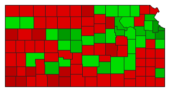 1986 Kansas County Map of General Election Results for Amendment