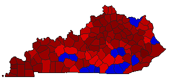 1987 Kentucky County Map of General Election Results for State Auditor