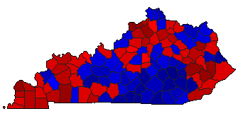 1968 Kentucky County Map of General Election Results for Senator