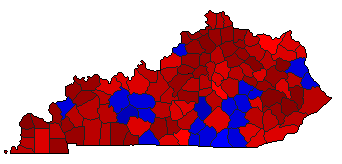 1978 Kentucky County Map of General Election Results for Senator