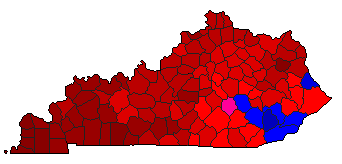 1999 Kentucky County Map of General Election Results for Governor