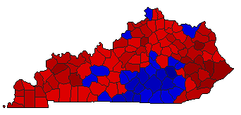 2007 Kentucky County Map of General Election Results for Governor