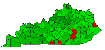 1996 Kentucky County Map of General Election Results for Referendum