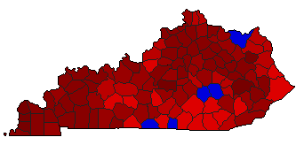 1987 Kentucky County Map of General Election Results for Lt. Governor