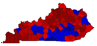 1979 Kentucky County Map of General Election Results for Secretary of State