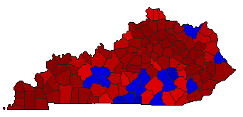 1991 Kentucky County Map of General Election Results for Secretary of State