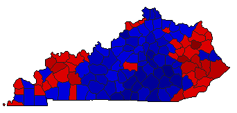2007 Kentucky County Map of General Election Results for Secretary of State