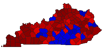 1975 Kentucky County Map of General Election Results for State Treasurer