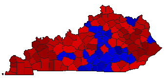 1991 Kentucky County Map of General Election Results for State Treasurer