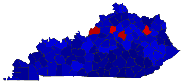 2023 State Treasurer General Election - Kentucky Election County Map