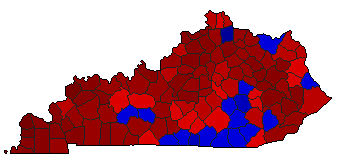 1987 Kentucky County Map of General Election Results for Attorney General