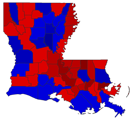 2015 Gubernatorial General Election - Louisiana Election County Map