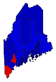 1954 Maine County Map of General Election Results for Senator