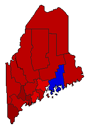 1964 Maine County Map of General Election Results for Senator