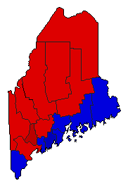 1972 Maine County Map of General Election Results for Senator