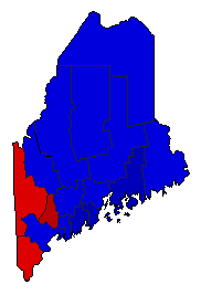 1962 Maine County Map of General Election Results for Governor