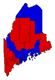 1966 Maine County Map of General Election Results for Governor
