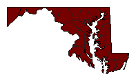 1986 Maryland County Map of General Election Results for Comptroller General