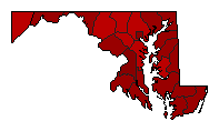 1990 Maryland County Map of General Election Results for Comptroller General