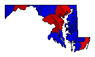 1998 Maryland County Map of General Election Results for Comptroller General