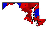 2002 Maryland County Map of General Election Results for Comptroller General