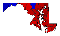 1944 Maryland County Map of General Election Results for Senator