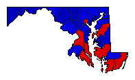 1958 Maryland County Map of General Election Results for Senator