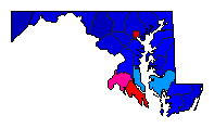 1968 Maryland County Map of General Election Results for Senator