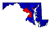 1970 Maryland County Map of General Election Results for Senator