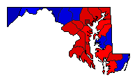 1976 Maryland County Map of General Election Results for Senator
