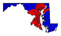 1986 Maryland County Map of General Election Results for Senator