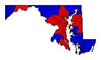1930 Maryland County Map of General Election Results for Governor
