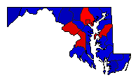 1934 Maryland County Map of General Election Results for Governor