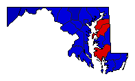 1950 Maryland County Map of General Election Results for Governor