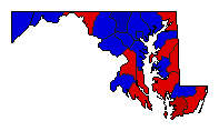 1954 Maryland County Map of General Election Results for Governor