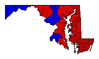 1962 Maryland County Map of General Election Results for Governor