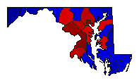 2022 Maryland County Map of General Election Results for Governor