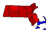 1970 Massachusetts County Map of General Election Results for State Auditor