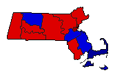 1958 Massachusetts County Map of General Election Results for Governor