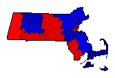 1936 Massachusetts County Map of General Election Results for Lt. Governor